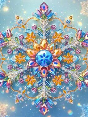 Diamond Painting Kit, Colorful Snowflake